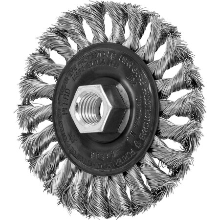 Pferd 4'' Standard Twist Knot Wheel .014 Ss Wire, 5/8-11 Thread 82283